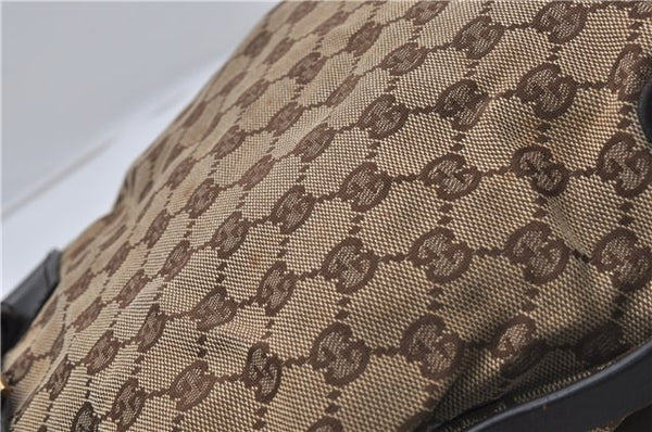 Authentic GUCCI Shoulder Hand Bag Purse GG Canvas Leather 107757 Brown 9018D