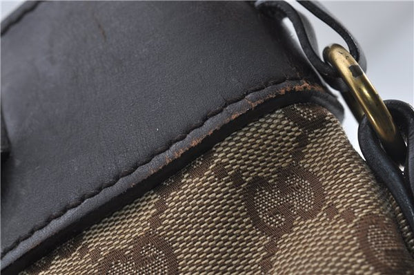 Authentic GUCCI Shoulder Hand Bag Purse GG Canvas Leather 107757 Brown 9018D