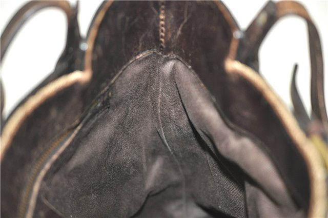 Authentic GUCCI Shoulder Hand Bag Purse GG Canvas Leather 107757 Brown 9018D