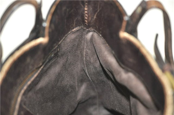 Authentic GUCCI Shoulder Hand Bag Purse GG Canvas Leather 107757 Brown 9018D