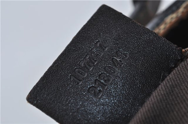 Authentic GUCCI Shoulder Hand Bag Purse GG Canvas Leather 107757 Brown 9018D