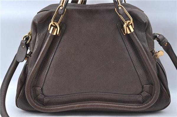 Authentic Chloe Paraty 2Way Shoulder Hand Bag Purse Leather Brown 9020D