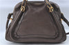 Authentic Chloe Paraty 2Way Shoulder Hand Bag Purse Leather Brown 9020D