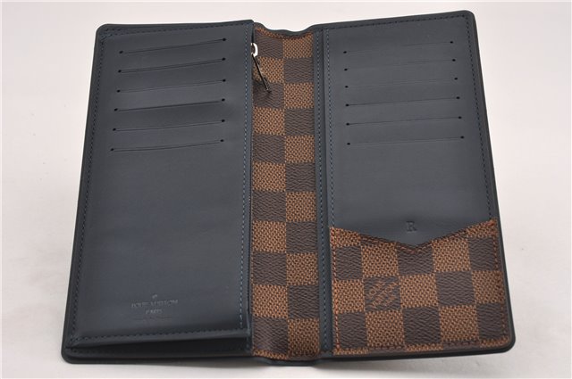 Authentic Louis Vuitton Damier Portefeuille Brazza Long Wallet N63168 LV 9022F