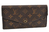 Authentic Louis Vuitton Monogram Portefeuille Sarah Purse Wallet M60531 LV 9024F