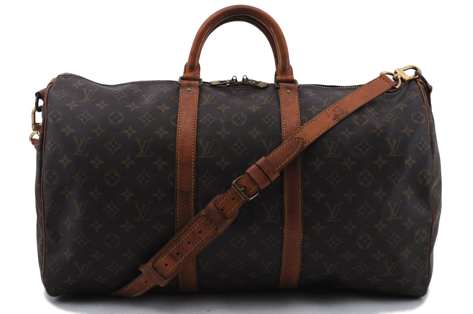 Auth LOUIS VUITTON Monogram Keepall Bandouliere 50 Boston Bag M41416 LV 9026B