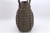 Authentic FENDI Zucchino Shoulder Hand Bag Purse Canvas Leather Brown 9026D