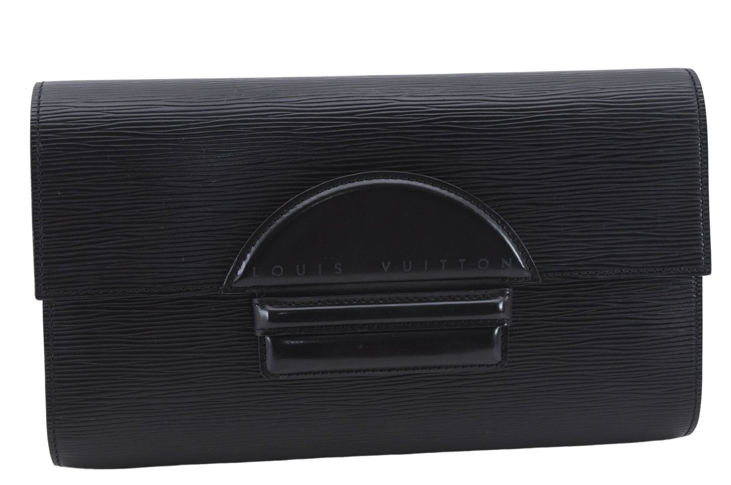Authentic Louis Vuitton Epi Chaillot Clutch Bag Black M52542 LV 9030D