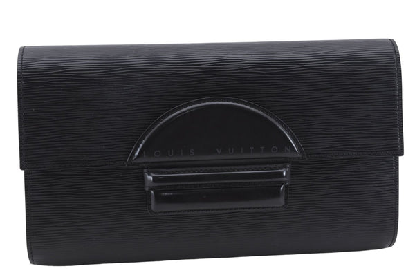 Authentic Louis Vuitton Epi Chaillot Clutch Bag Black M52542 LV 9030D