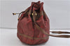 Authentic GUCCI Rigate Line Shoulder Cross Body Bag Canvas Leather Red 9033C