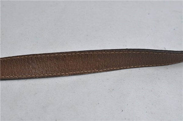 Authentic GUCCI Rigate Line Shoulder Cross Body Bag Canvas Leather Red 9033C