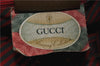 Authentic GUCCI Rigate Line Shoulder Cross Body Bag Canvas Leather Red 9033C