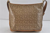 Authentic CELINE C Macadam Blason Shoulder Cross Bag PVC Leather Beige 9034C