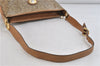 Authentic CELINE C Macadam Blason Shoulder Cross Bag PVC Leather Beige 9034C
