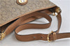 Authentic CELINE C Macadam Blason Shoulder Cross Bag PVC Leather Beige 9034C