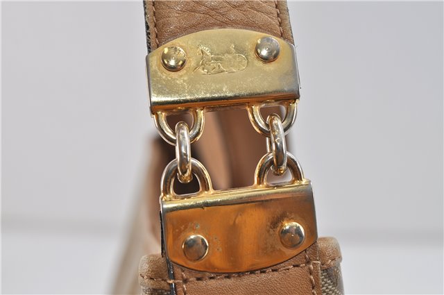 Authentic CELINE C Macadam Blason Shoulder Cross Bag PVC Leather Beige 9034C