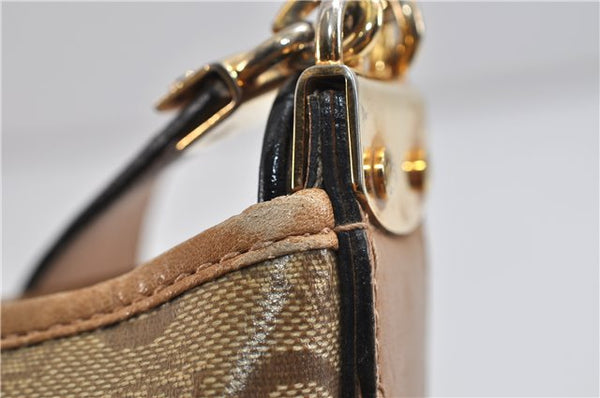 Authentic CELINE C Macadam Blason Shoulder Cross Bag PVC Leather Beige 9034C
