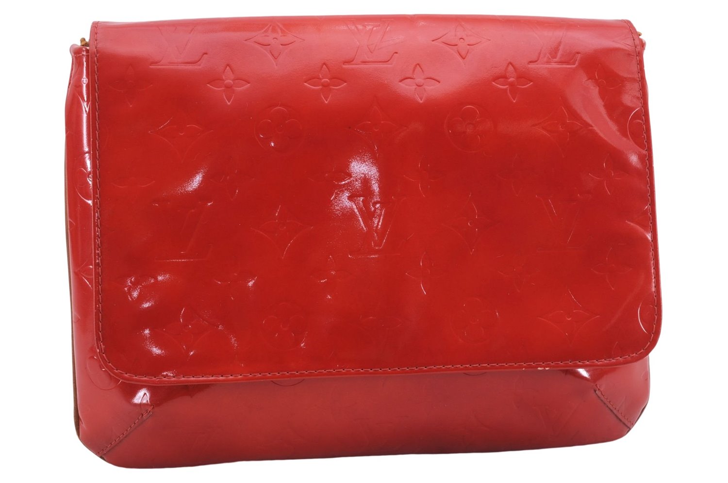 Auth Louis Vuitton Vernis Thompson Street Shoulder Bag Red M91094 LV Junk 9034D
