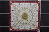 Authentic HERMES Carre 90 Scarf "Les Cles" Silk Red 9036D