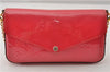 Authentic Louis Vuitton Vernis Pochette Felicie Shoulder Bag M61787 Pink 9036F