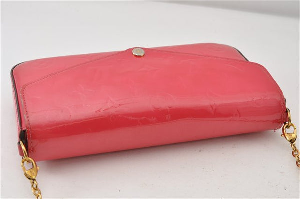 Authentic Louis Vuitton Vernis Pochette Felicie Shoulder Bag M61787 Pink 9036F