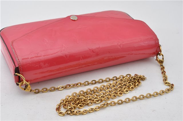 Authentic Louis Vuitton Vernis Pochette Felicie Shoulder Bag M61787 Pink 9036F