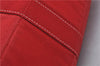 Authentic HERMES Deauville MM Hand Tote Bag Canvas Red 9038D