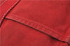 Authentic HERMES Deauville MM Hand Tote Bag Canvas Red 9038D