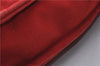 Authentic HERMES Deauville MM Hand Tote Bag Canvas Red 9038D