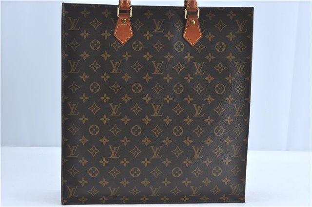 Authentic Louis Vuitton Monogram Sac Plat Hand Bag M51140 LV 9039B
