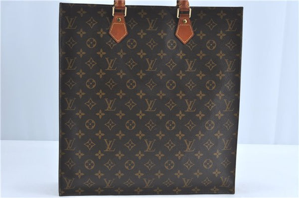 Authentic Louis Vuitton Monogram Sac Plat Hand Bag M51140 LV 9039B