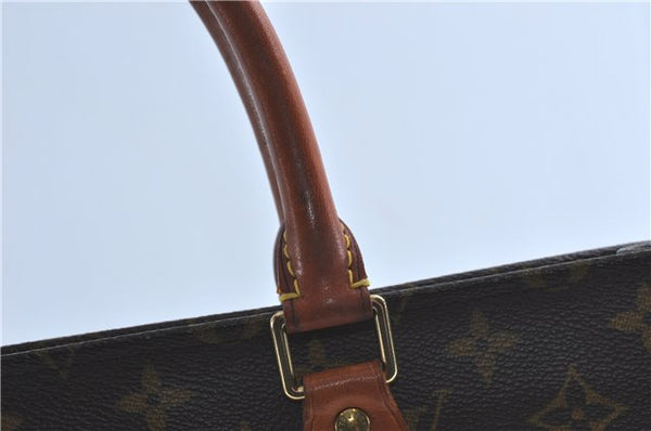 Authentic Louis Vuitton Monogram Sac Plat Hand Bag M51140 LV 9039B