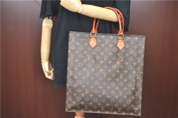 Authentic Louis Vuitton Monogram Sac Plat Hand Bag M51140 LV 9039B
