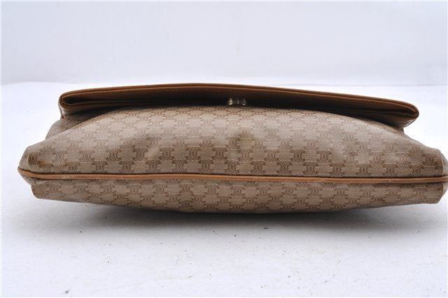 Authentic CELINE Macadam Blason Pattern Clutch Bag Purse PVC Leather Beige 9039C