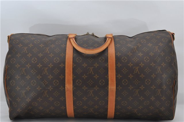 Authentic Louis Vuitton Monogram Keepall Bandouliere 60 M41412 Boston Bag 9039E