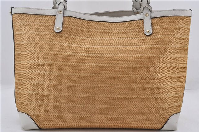 Authentic GUCCI Craft Shoulder Tote Bag Purse Straw Leather 247209 Beige 9040D