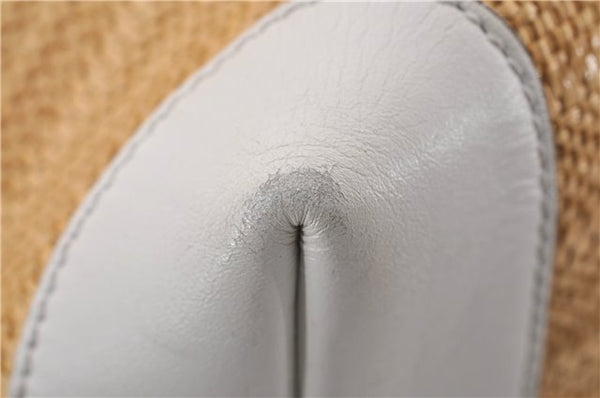 Authentic GUCCI Craft Shoulder Tote Bag Purse Straw Leather 247209 Beige 9040D