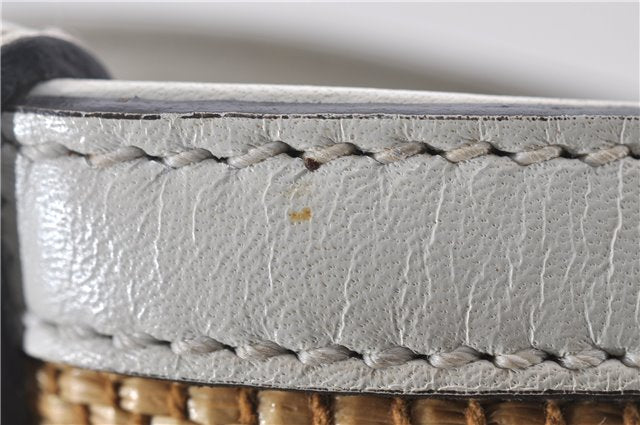 Authentic GUCCI Craft Shoulder Tote Bag Purse Straw Leather 247209 Beige 9040D