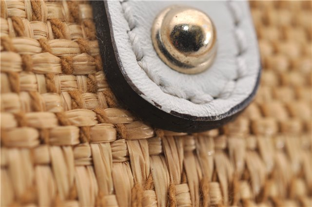 Authentic GUCCI Craft Shoulder Tote Bag Purse Straw Leather 247209 Beige 9040D