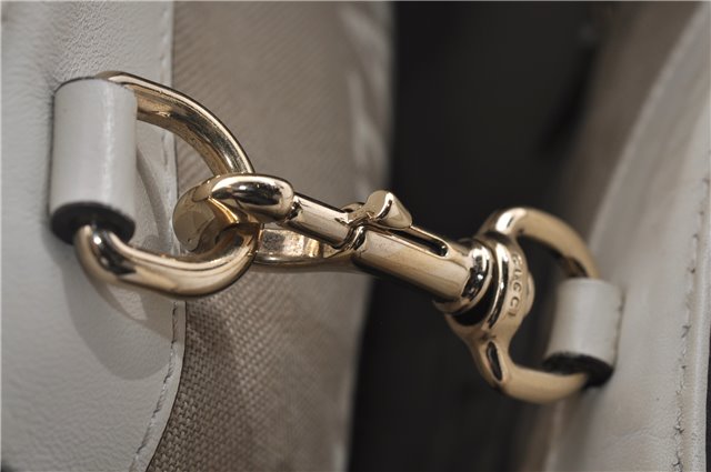 Authentic GUCCI Craft Shoulder Tote Bag Purse Straw Leather 247209 Beige 9040D