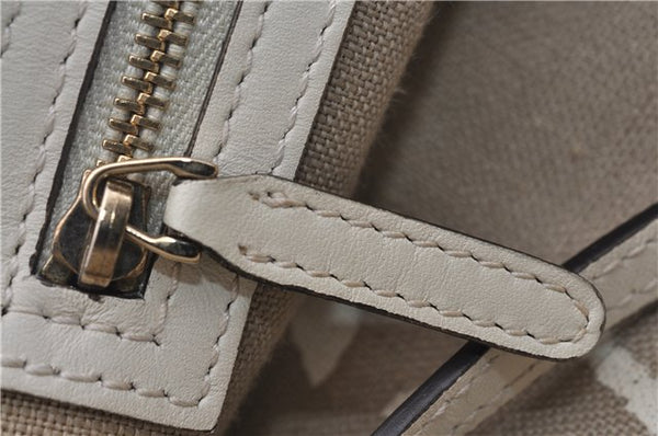 Authentic GUCCI Craft Shoulder Tote Bag Purse Straw Leather 247209 Beige 9040D