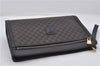 Authentic CELINE Macadam Blason Clutch Hand Bag PVC Leather Black 9040E