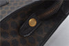 Authentic CELINE Macadam Blason Clutch Hand Bag PVC Leather Black 9040E