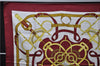 Authentic HERMES Carre 90 Scarf "Eperon d'or" Silk Bordeaux Red 9041D