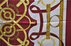 Authentic HERMES Carre 90 Scarf "Eperon d'or" Silk Bordeaux Red 9041D