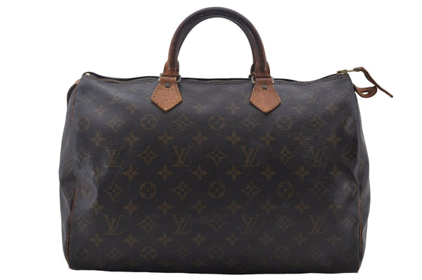 Authentic Louis Vuitton Monogram Speedy 35 Hand Boston Bag M41524 LV 9043D