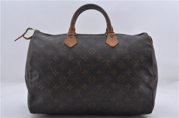 Authentic Louis Vuitton Monogram Speedy 35 Hand Boston Bag M41524 LV 9043D