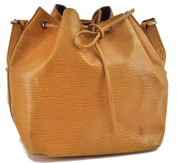 Authentic Louis Vuitton Epi Petit Noe Shoulder Bag Yellow M44109 LV 9045C
