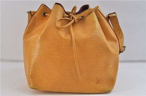 Authentic Louis Vuitton Epi Petit Noe Shoulder Bag Yellow M44109 LV 9045C