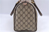 Authentic GUCCI Web Sherry Line Hand Boston Bag GG PVC Leather Brown 9046B